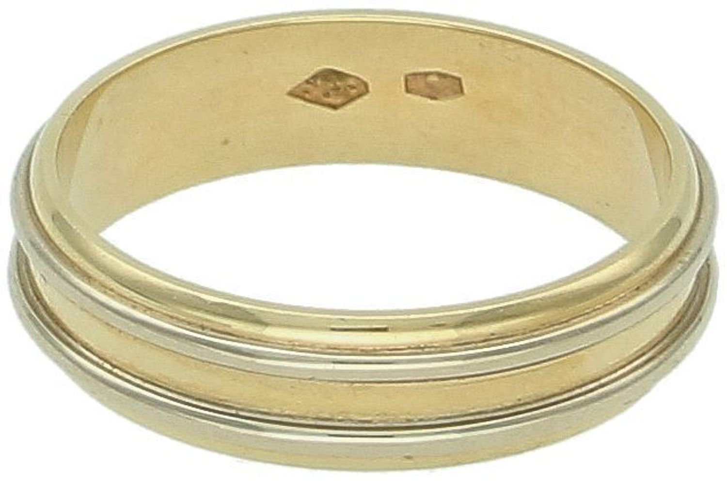 Złota obrączka ślubna płaska dwa kolory złota 585  Rozmiar 18.jpg